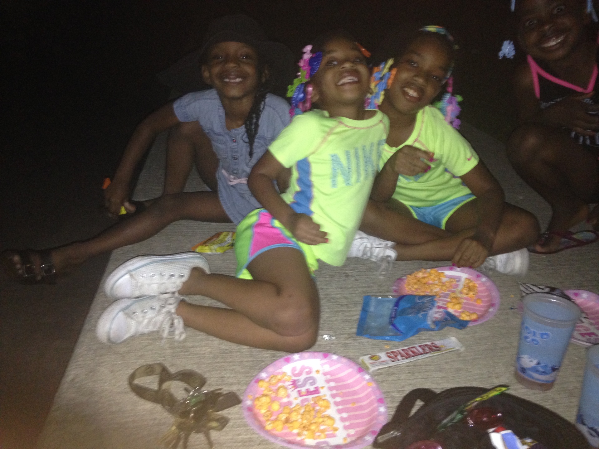 Kids gathering — fireworks on Navy Pier